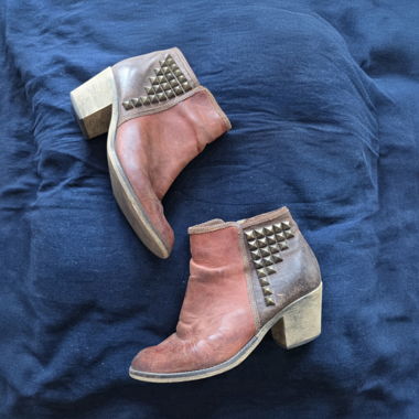Two-Tone Heeled Ankle Boots