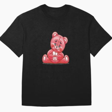 T-shirt nero Shirin David con stampa orsacchiotto