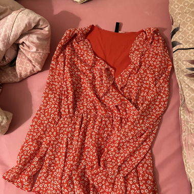 robe à manche longue motif fleur