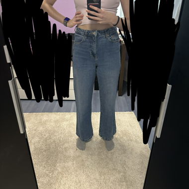 ClockHouse Jeans taille haute wide leg bleu foncé