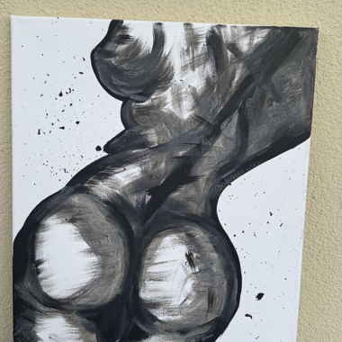 Dipinto a mano su tela — body art astratta
