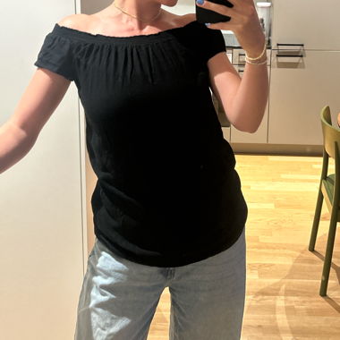 Top / robe Carmen noire, S
