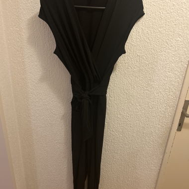 Black Jumpsuit with Tie Belt