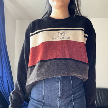 soft black graphic pullover