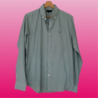 Camicia a righe verde Gant