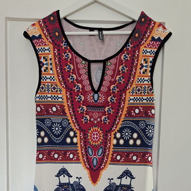 RAINBOW Long Print Dress