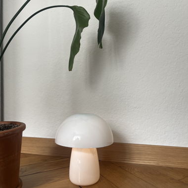 Lampe de table champignon blanche