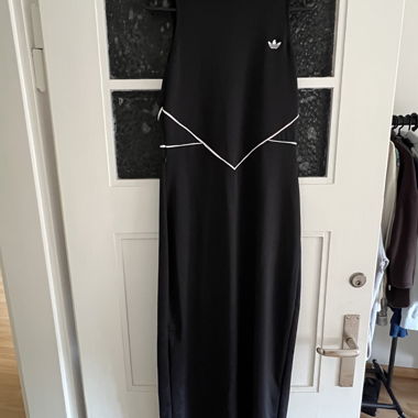 Black Adidas sleeveless midi dress