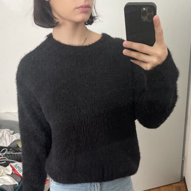 black sweater