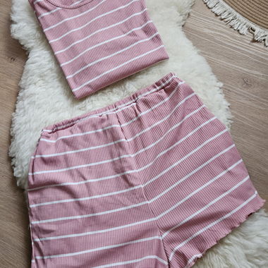 Striped Maternity Set in Pink