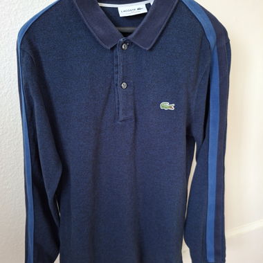 Navy Lacoste Long-Sleeve Polo