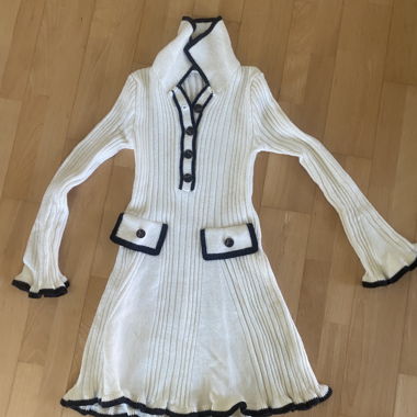 Knit Dress with Contrast Trims