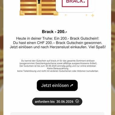 Brack Gutschein 200.-