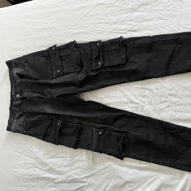 Schwarze SIKSILK Cargo Jeans