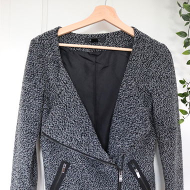 Veste Zippée Structurée - Gris Chiné