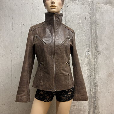 Fitted Brown Leather Jacket