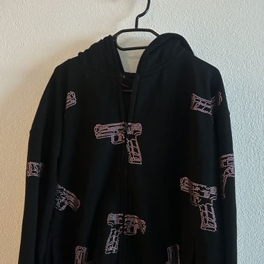 Trainerjacke mit Glitzersteinen 