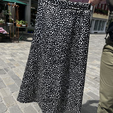 White dotted long skirt