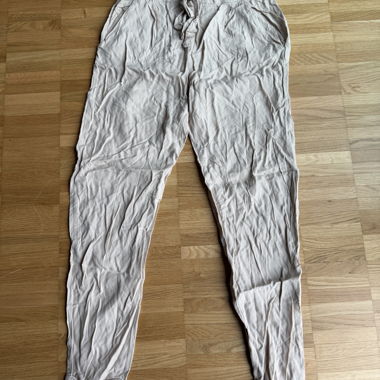 Beige fabric trousers