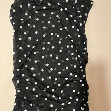 Black Polka Dot Mesh Top