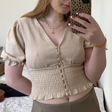 Beige top from Monki 