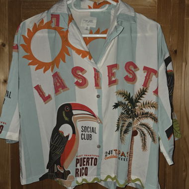 NEXT Short-Sleeve Shirt Blouse for Women, Multicoloured S
