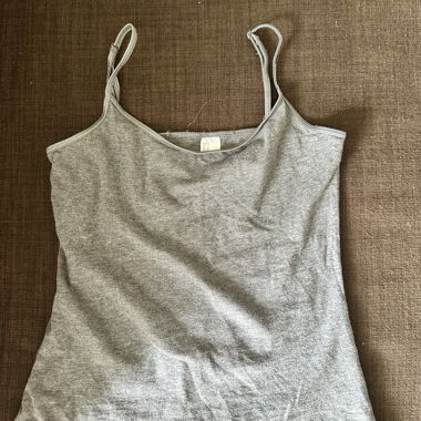 Grey spaghetti-strap top