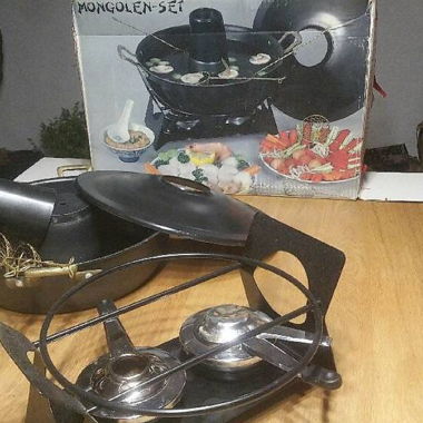 Service a fondue mongolienne a deux bruleurs  