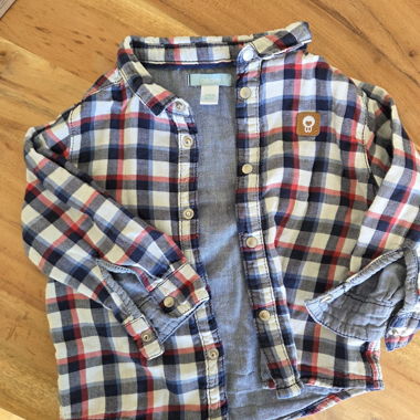 Ensemble chemise à carreaux casquette bébé 18 mois