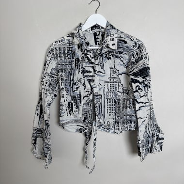 Zara printed crop blouse