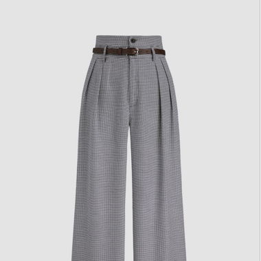 high waist wide leg Pants black/white