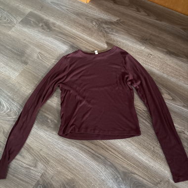 T-shirt à manches longues bordeaux