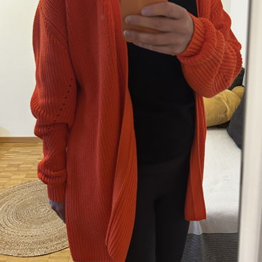 Cardigan in maglia rosso
