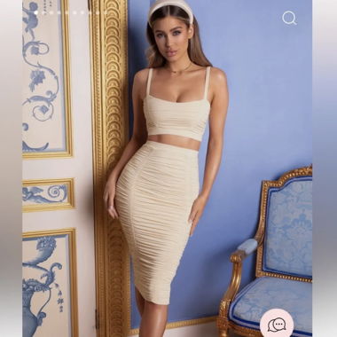 Set due pezzi con gonna midi arricciata Oh Polly