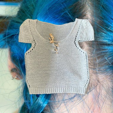 𓅓 Baby blue knitted medieval string tshirt 𓅓