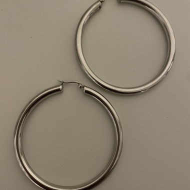 Silver hoop earrings 