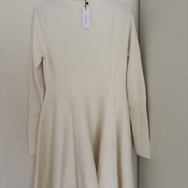 Cream long-sleeve dress
