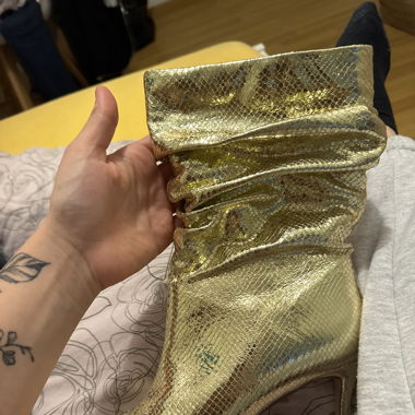 Golden heel boots