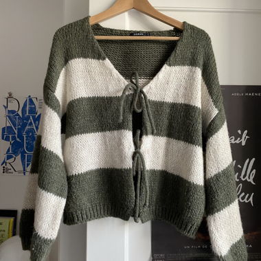 Striped knit cardigan