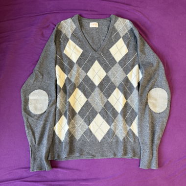 Maglione a V in cashmere a rombi Barrie