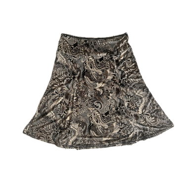 jupe midi imprimée marron
