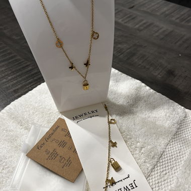 Set Halskette und Armband Gold