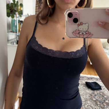 Spitzentop dunkelblau