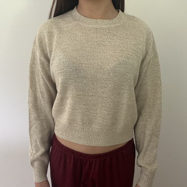 Pull en maille beige