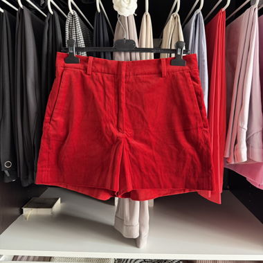The Kooples Velvet Shorts Red