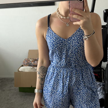 Blue Floral Jumpsuit