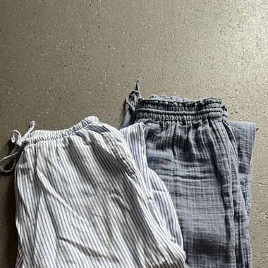 Striped Linen Pants / Blue