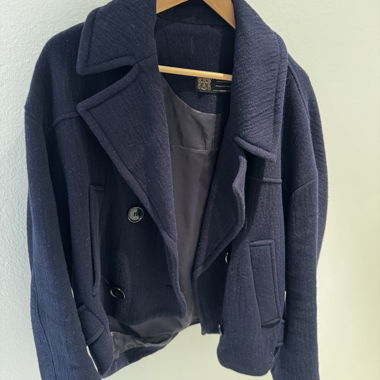 Navy Wollmantel von Zara