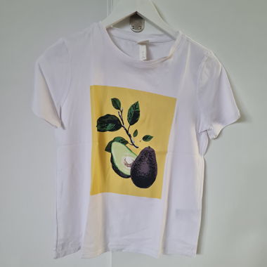 T-shirt bianca con stampa avocado