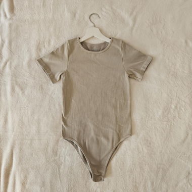 Gerippter Bodysuit, Shapewear, beige
